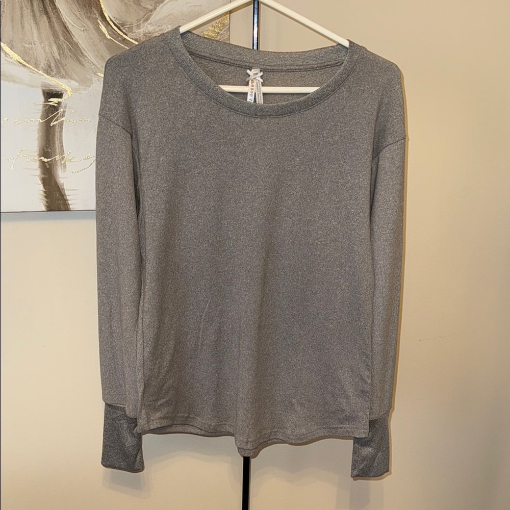 Gray Relaxed Long Sleeve Sweatshirt